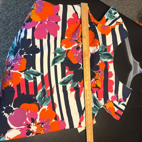 NWT Eliza J  Multicolor Floral Striped Dress Sheath Career Cocktail Cap Size 20W - Picture 5 of 8